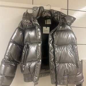 SAM Metallic Silver Puffer Jacket